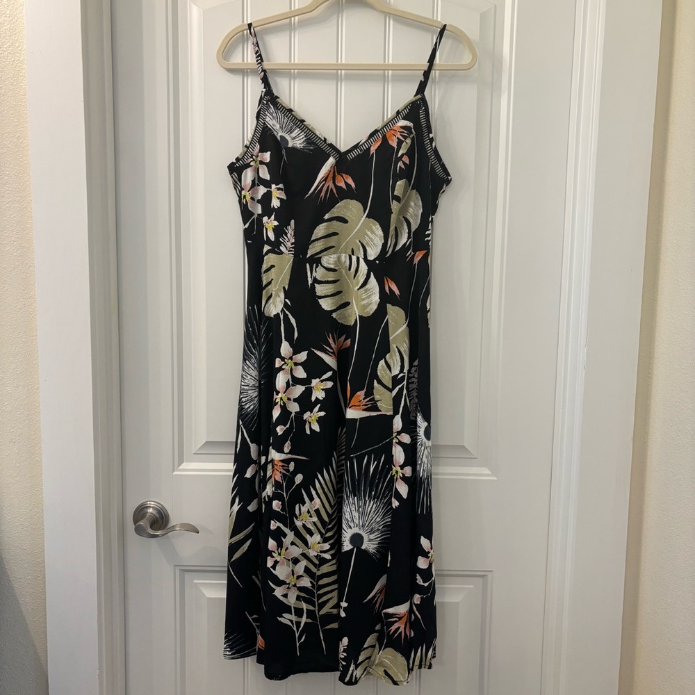 Lulus Women’s Tropical Print Midi Tank Dress Size L